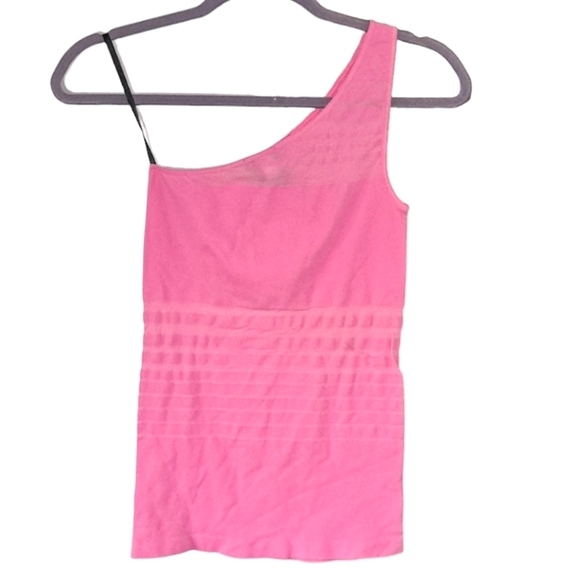Bebe  One Shoulder Top Pink Size M/L NWOT - Picture 2 of 3
